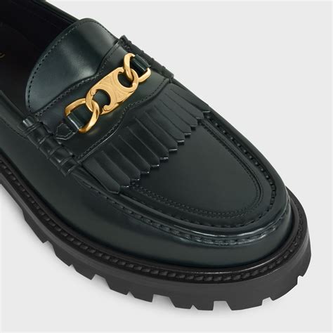 celine margaret loafer with triomphe chain in polished bull|CELINE MARGARET LOAFER WITH TRIOMPHE CHAIN IN .